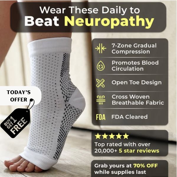 Neuropathy Compression Socks for Foot Pain,Swelling 🔥 BUY 1 GET 1 FREE 🔥